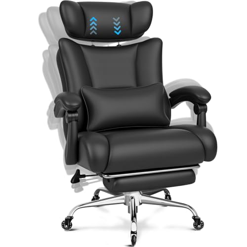 BASETBL Bürostuhl 200kg, Ergonomischer Chefsessel mit Belastbarkeit, Leises Gummirollen, 60cm breite Sitzfläche, 9cm verstellbare breite Kopfstütze, multifunktionale Fußstütze, EN12520, Bürosessel BASETBL Bürostuhl 200kg, Ergonomischer Chefsessel mit Belastbarkeit, Leises Gummirollen, 60cm breite Sitzfläche, 9cm verstellbare breite Kopfstütze, multifunktionale Fußstütze, EN12520, Bürosessel