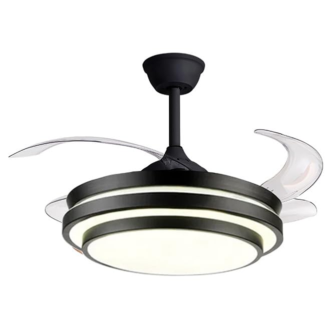 BEL AIR HOME - Ventilador de Techo Selene con Motor DC, Aspas Desplegables | Luz LED 36W Ajustable 3000K-6500K | Mando a Distancia, Negro