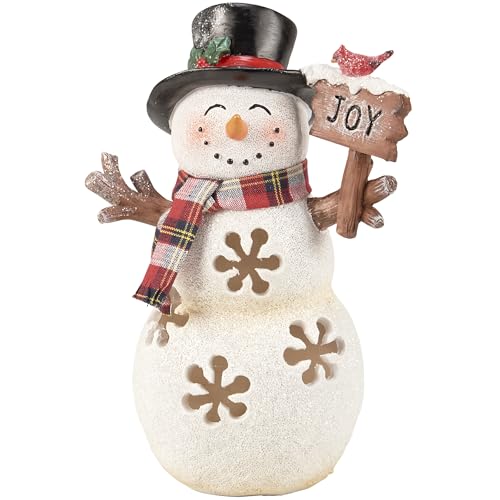 Primitives-by-Kathy-Lighted-Snowman-Joy-Figurine Primitives by Kathy Lighted Snowman Joy Figurine