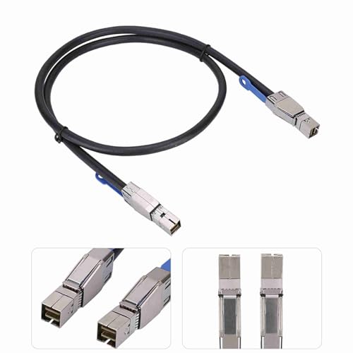 Cable Mini SAS 12G de cobre chapado en plata de 1m para servidores de datos 3