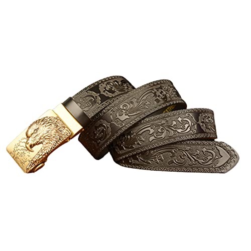 Ceintures en cuir à boucle automatique style cowboy western pour homme