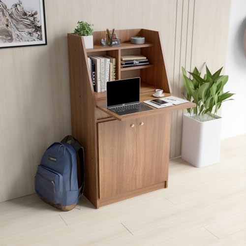 Image of COUCH CULTURE Wonder Engineered Study Table | Multi-Purpose Study Table | Computer Table for Students | Office Table with Drawers | Desk for Work from Home | 1 Year Warranty - Leon Teak