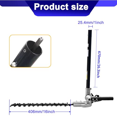 Kerlista Replacementparts Long Pole Hedge Trimmer Straight Shaft Attachment Compatible with Attachment Capable String Trimmers Polesaws and Powerheads (Black) - Thumbnail 2
