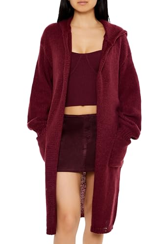 Image of Forever 21 Women's Hooded Cardigan Sweater