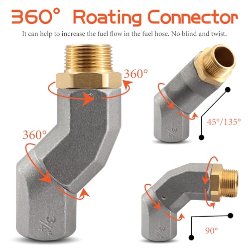 Image of 3 /4 inch Fuel Transfer Hose 20FT,Farm Pump Hose with Swivel for Gasoline,Diesel