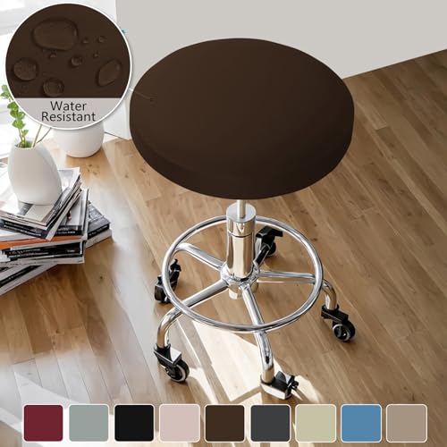 Housse de tabouret de bar rond extensible élastique pour chaise - 7