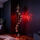 Mozaist Turkish Mosaic Floor Lamp with Bulbs – Handmade Multi Globe Moroccan Standing Lamp, Authentic Stained Glass Light, Bohemian Home Decor (Red, 9 Globe Floor Lamp)