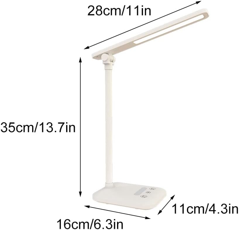 Desk Light, LED Desk Lamp Dimmable Home Office Table Lamp Touch Control Collapsible 5W Reading Lamp, 3 Brightness Levels/3 Colors Modes, USB Rechargeable Table Lamp 1600mAh