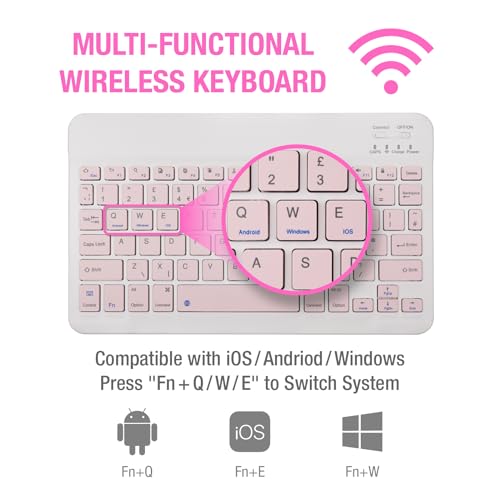 Funda de teclado para iPad de 10.2 pulgadas con mouse inalámbrico desmontable 3