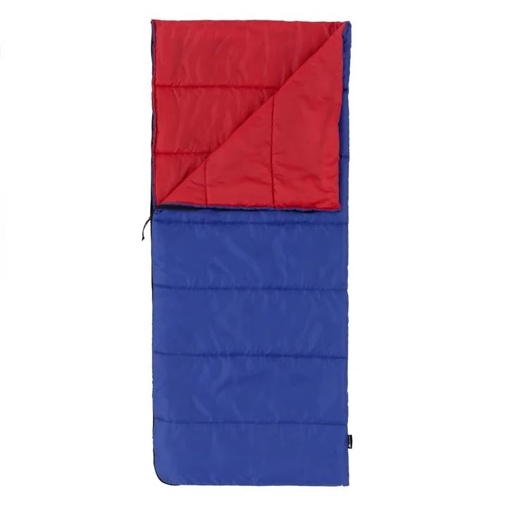 Blue Red Youth Warm Weather Rectangle Sleeping Bag Warm Outdoor Camping Sleeping Bag Waterproof Lightweight Portable Backpacking Hiking