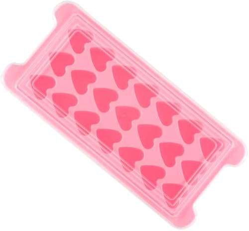 Heart Shape Ice Cube Tray, 21 Holes Silicone Ice Cube Mold with Removable Lid Flexible for， Chilled Drinks, Whiskey, Cocktail
