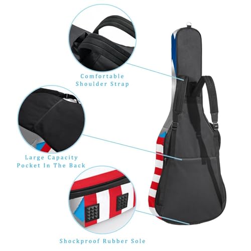 JRHEJTHH Housse de guitare acoustique imperméable et pliable avec bandoulière réglable pour 101,6 cm, 104,7 cm, rembourrage épais de la statue de la Liberté et du drapeau américain, Multicolore 4., - Les Beatles, Paul McCartney, John Lennon, RIngo Starr, George Harrison JRHEJTHH Housse de guitare acoustique imperméable et pliable avec bandoulière réglable pour 101,6 cm, 104,7 cm, rembourrage épais de la statue de la Liberté et du drapeau américain, Multicolore 4., – Image 4