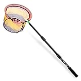 KOMCLUB Fishing Kescher Gummiert zum Angeln,Kescher Angeln -Teleskop Angel Kescher Faltbares Fiberglas-Material Tragbares abnehmbares Fischernetz Leichtes Schmetterlingsnetz Eva-Anti-Rutsch-Griff
