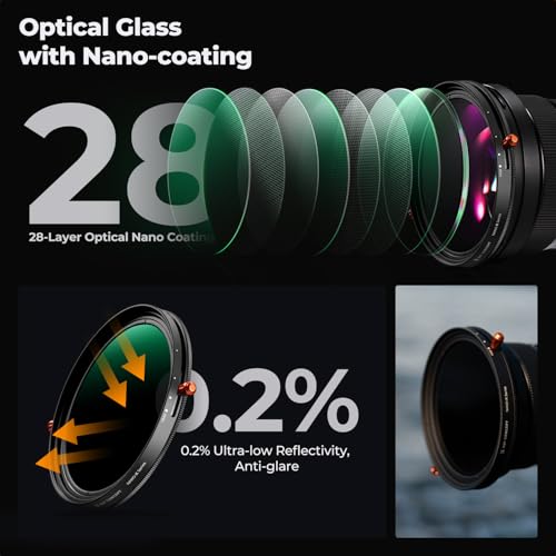 Image of K&F Concept 58mm Variable Fader ND2-ND32 ND Filter and CPL Circular Polarizing Filter 2 in 1 for Camera Lens No X Spot Weather Sealed
