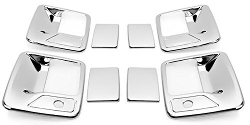 MaxMate Fits 99-13 Ford F250/F350/F450 Super Duty/00-05 Ford Excursion Chrome 4 Doors Handle Cover with Passenger Side Keyhole