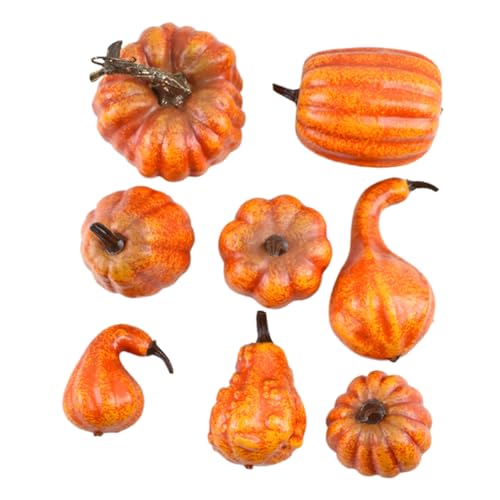 Citrouille décoratif Halloween : lot 8 accessoires automne réalistes Thanksgiving maison fête