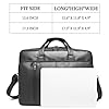 seyfocnia Men's Leather Messenger Laptop Bag, 17.3 Inch Messenger Briefcase Business Satchel Computer Handbag Shoulder Bag Fits Laptop Computer (Black) #2