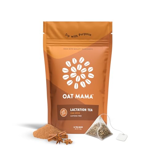 Image of Oat Mama Flavored Lactation Tea for Breastfeeding Moms - Delicious Chai Spice Cinnamon Flavor |Breastfeeding Essentials for Milk Supply Increase | Organic Lactation Support & Postpartum Recovery