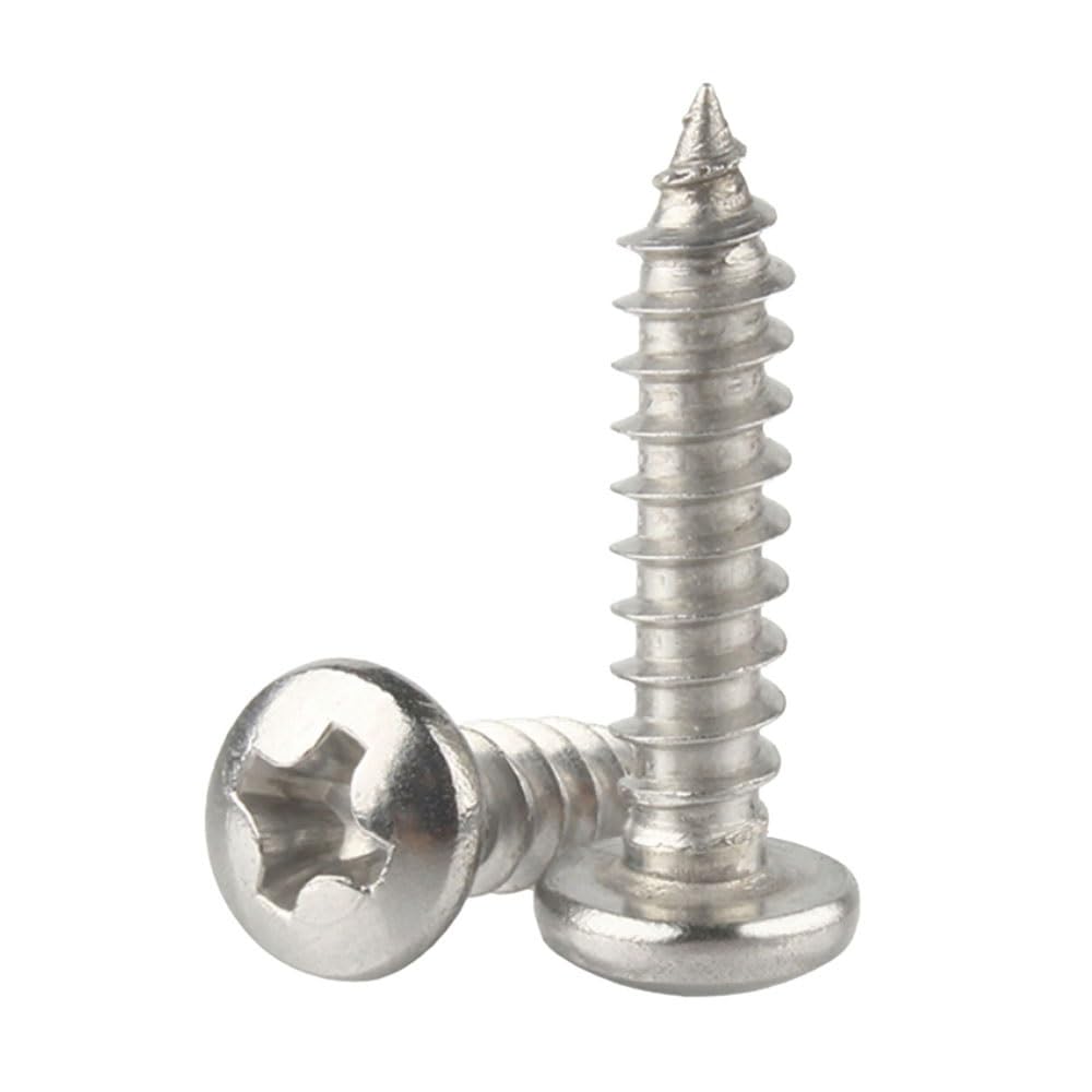 BTYQKZVPM Pan Head Self Tapping Screws, Cross Pan Round Head Self Tapping Screws(10MM,M3x50PC)