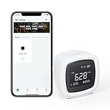 INKBIRD IAQM-068w Wlan CO2 Messgerät, Luftqualitätsmonitor, Tester für Kohlendioxid, Temperatur und relative Luftfeuchtigkeit, CO2-Messgerät für den Innenbereich mit Alarm-Atomuhr