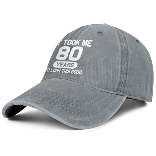 Image of 80th Birthday Gifts 80 Year Old Gifts Ideas for Men Women It Took Me 80 Years to Look This Good Hat Washed Cotton Hat