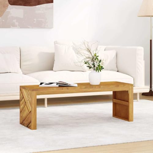 Table d'appoint rectangulaire en teck pour salon et chambre