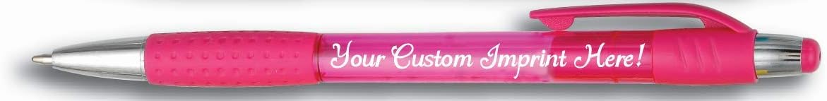 Express Pencils Personalized Ballpoint Pen - The Cutey Click Custom Printed - Full color Name/Logo/Text/Message with Personalization - 12 Qty (Translucent Pink)