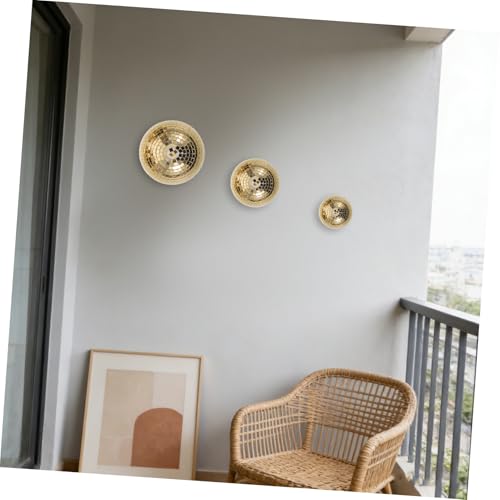 KALLORY - 3 unidades de bolas espejadas doradas para decoración disco, hemisferios de vidrio colgantes para fiestas, cocina y escenarios, ambiente reflectante, fáciles de limpiar miniatura 6
