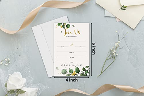 Join Us Invitation Cards With Envelopes - Greenery Invite Cards For All Occasions, Wedding, Engagement, Reception, Bridal Or Baby Shower And Birthday Party - 25 Cards And 25 Envelopes - Hl-004 Yqk #TOP1