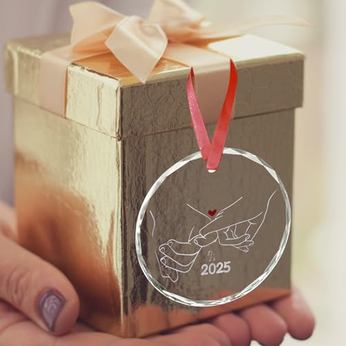 Engagement Gifts for Couples - Glass Ornament 2025, Personalized Gifts for Newly Engaged Couples, Happy Engagement Ideas for Her, Bride to Be - Engaged for Her, Friends