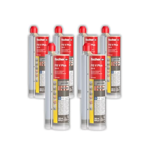 FIS V Plus 360S Lot de 6 cartouches de mortier d'injection de 360 ml, mortier résistant aux intempéries pour intérieur et extérieur