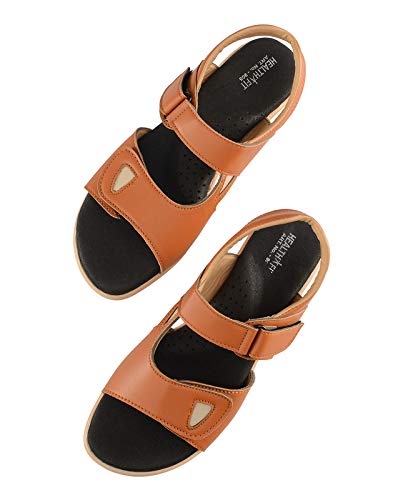 Image of HEALTH FIT Extra Soft Ortho Care Diabetic & Orthopedic Sandal /Doctor Sandal Footwear with Arch Support Women Brown