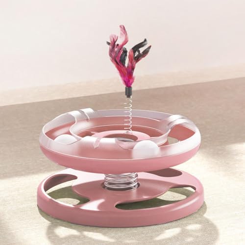 Pista interativa de brinquedo para gatos,Brinquedo de pista de bola para gatos - Brinquedo seguro pa