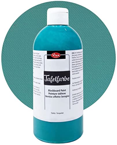 Viva Decor Tafel-Farbe (Türkis) 500 ml Tafelfarbe/Tafellack Für Chalkboard Paint, Blackboard & Wand. Als Kreidetafel Wandfarbe Mit Kreide Oder Als Black Wall Paint