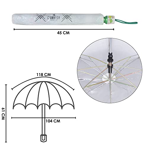 Image of THE CLOWNFISH Umbrella 2- Fold Auto Open Waterproof 190 T Polyester Double Coated Silver Lined Umbrellas For Men and Women