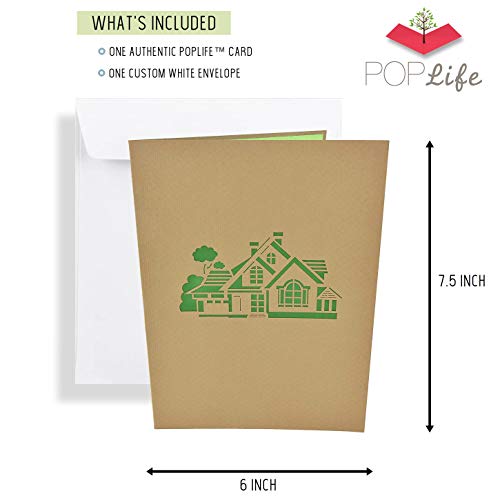 Poplife Family House 3D Pop Up Card For All Occasions - House Warming Gift, Realtor Gift, New House Card - Perfect For Mailing - Mothers Day, Housewarming Party, Closing Gift, Fathers Day, Moving Day #TOP5