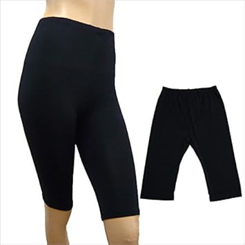 Amazon Co Jp さらり薄手ドライスパッツ レディース ランニングやダンスなどスポーツインナーに 5分丈レギンス M ブラック 服 ファッション小物