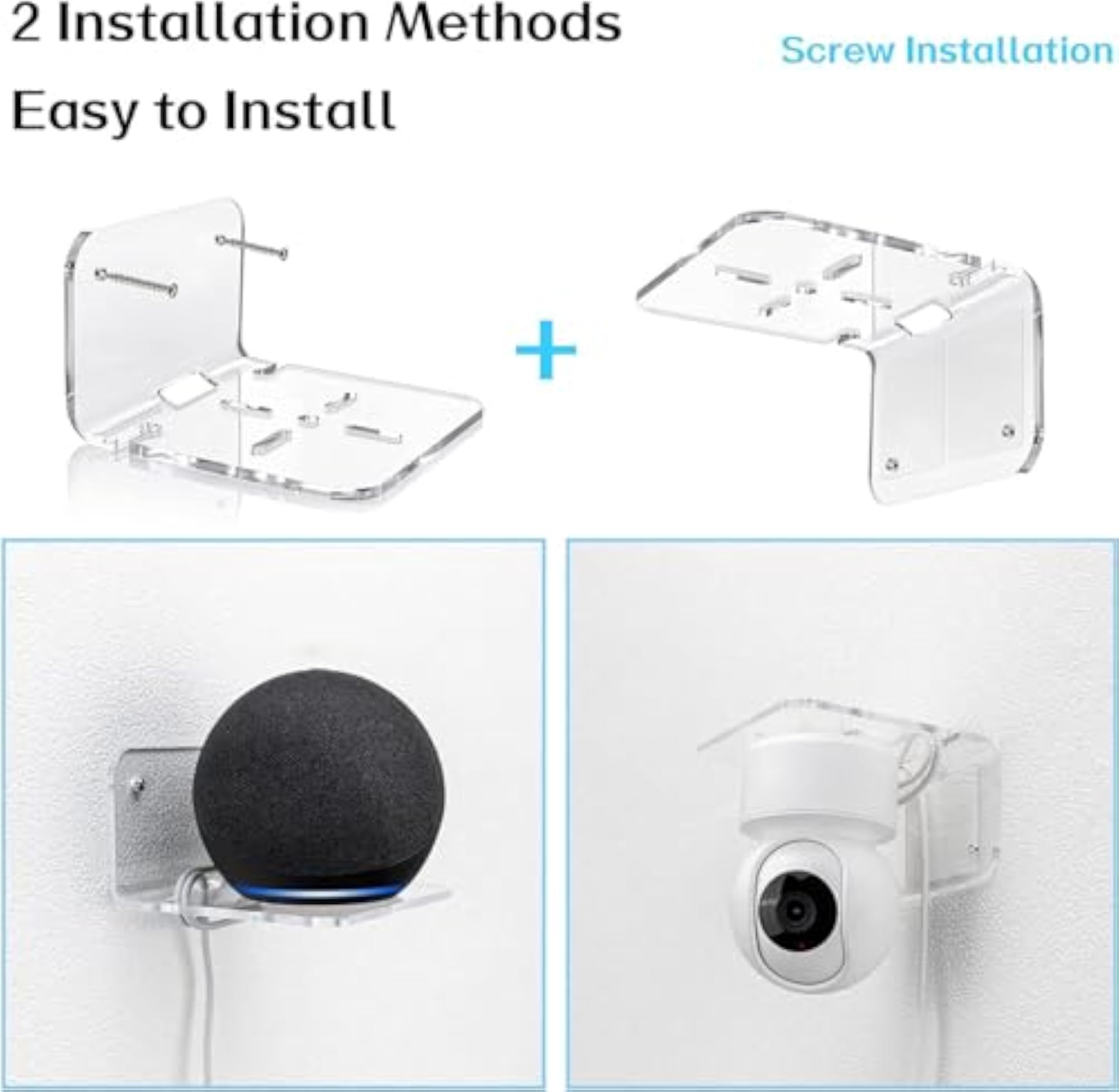 CCTV Camera Wall Mount Stand Holder, 4-Hole Bracket