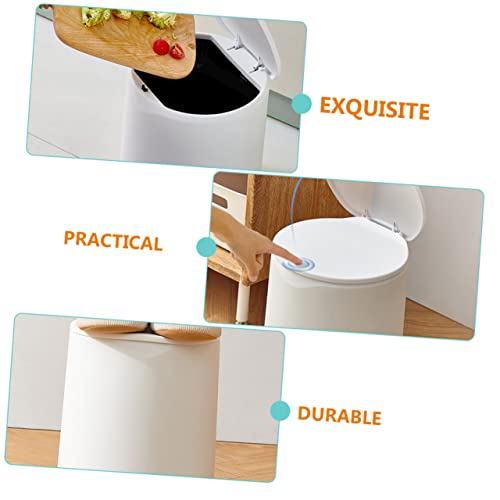 Caneca de basura rectangular LABRIMP de plástico blanco miniatura 5