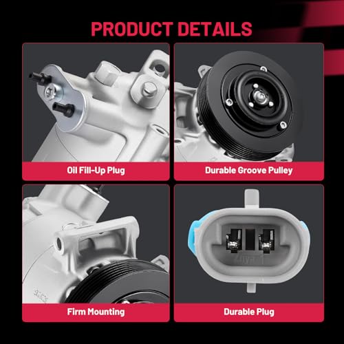 Image of BDFHYK 68565 AC Compressor with Clutch Compatible with Buick LaCrosse 2010 2.4L L4, Regal 2011-2012 2.0L 2.4L L4, Replaces 13232305, 67565, 19352548