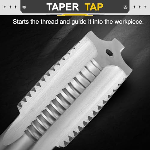 Image of uxcell Hand Taper Tap 1-3 /8 inch-6 UNC 2B Left Hand Thread Taper Style Taps Straight Flute Screw Tapping Threading Tool High Speed Steel HSS6542