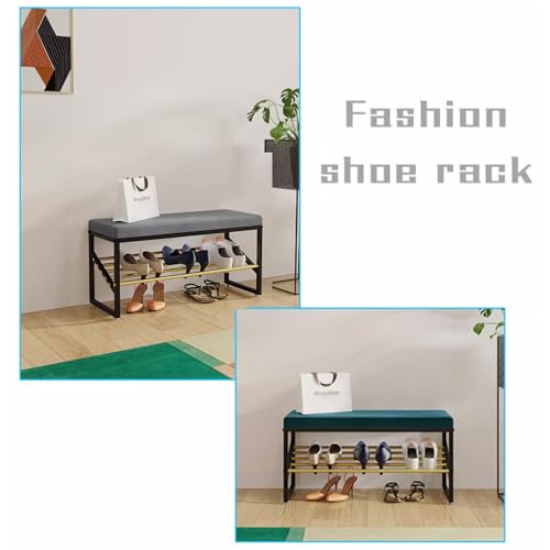 Banc à chaussures entrée métal design industriel minimaliste - 4