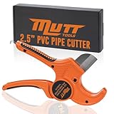 Mutt Tools Professional 2-1/2 Inch PVC Pipe Cutter Tool - Heavy-Duty Ratcheting Pipe Cutter for PVC, CPVC, PEX, ABS Plastic Pipes - Cuts Up to 2.5 Inch Outer Diameter - Plumbing Cutting Tool