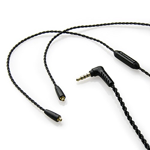 MEE audio MMCX Headset Cable with in-line Remote and Microphone for Pinnacle P1 in-Ear Headphones (Black)