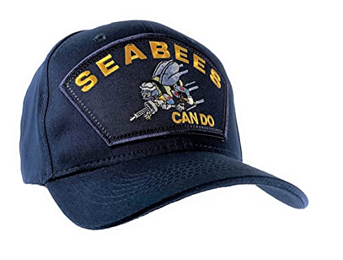 Seabees Hat US Navy (Dark Blue Structured Ball Cap)
