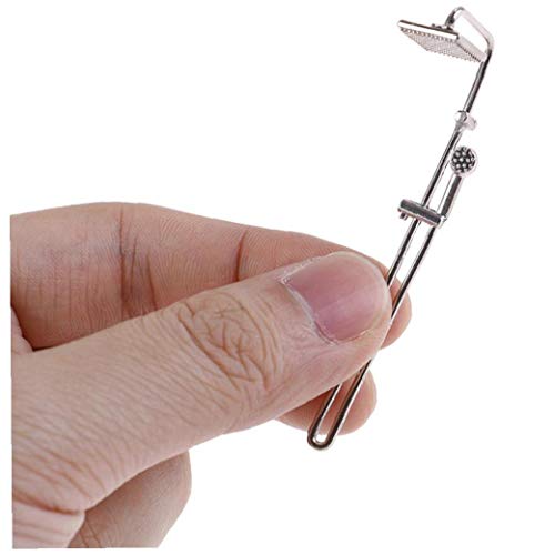 nJiaMe Puppenstuben Miniatur-Szene Dusche Modell Mini-Legierung Dusche Kleines Badezimmer Supplies Pretend Spielzeug Puppenzubehör 2Pcs Kindertags-Geschenk-Spiele Cover