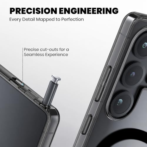 Image of Elzzi Anti Scratch Semi Translucent Cover for Samsung S25 Ultra Case, Premium PC + TPU Magnetic Phone Cases Drop Proof, Compatible with Magsafe Slim Never Yellowing Shockproof
