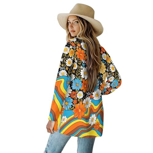 Image of Biyejit Women's Long Sleeve Open Front Cardigan Casual Loose Lightweight Cardigans with Pockets Drape Cardigan