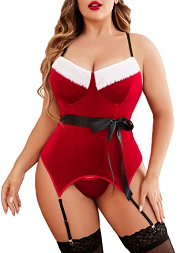 Nuisette sexy grande taille vêtement de nuit femme nuisette dentelle col v sous-vêtements coquins