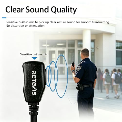 Image of Retevis Walkie Talkie Earpiece with Mic, for RT22 /RT21 /RT68 /H777 /RT86